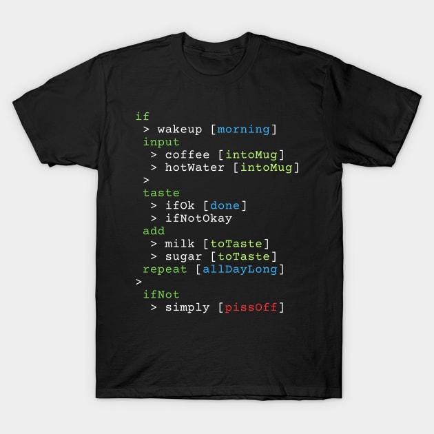 Coffee Coder T-Shirt by FTF DESIGNS